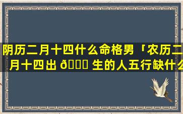 阴历二月十四什么命格男「农历二月十四出 🍁 生的人五行缺什么」